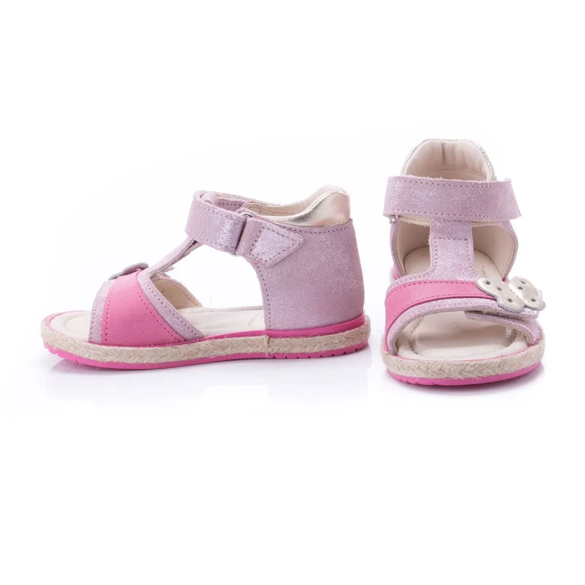 (2637-6)  Emel pink Velcro Sandals