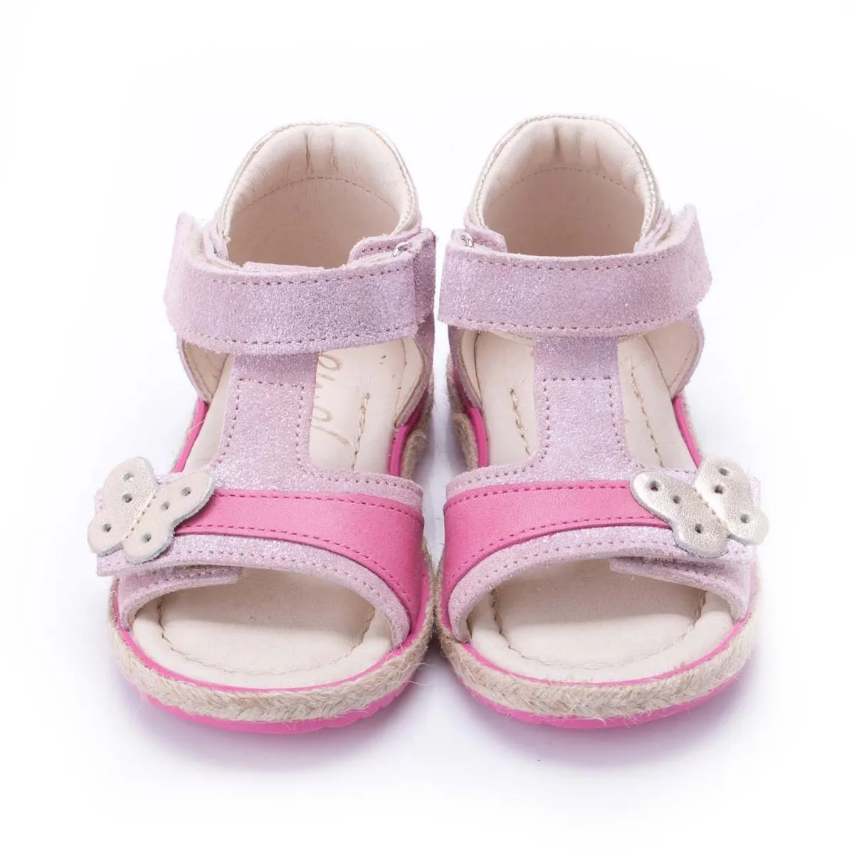 (2637-6)  Emel pink Velcro Sandals