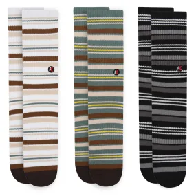 3 Pack Stripe Crew Sock