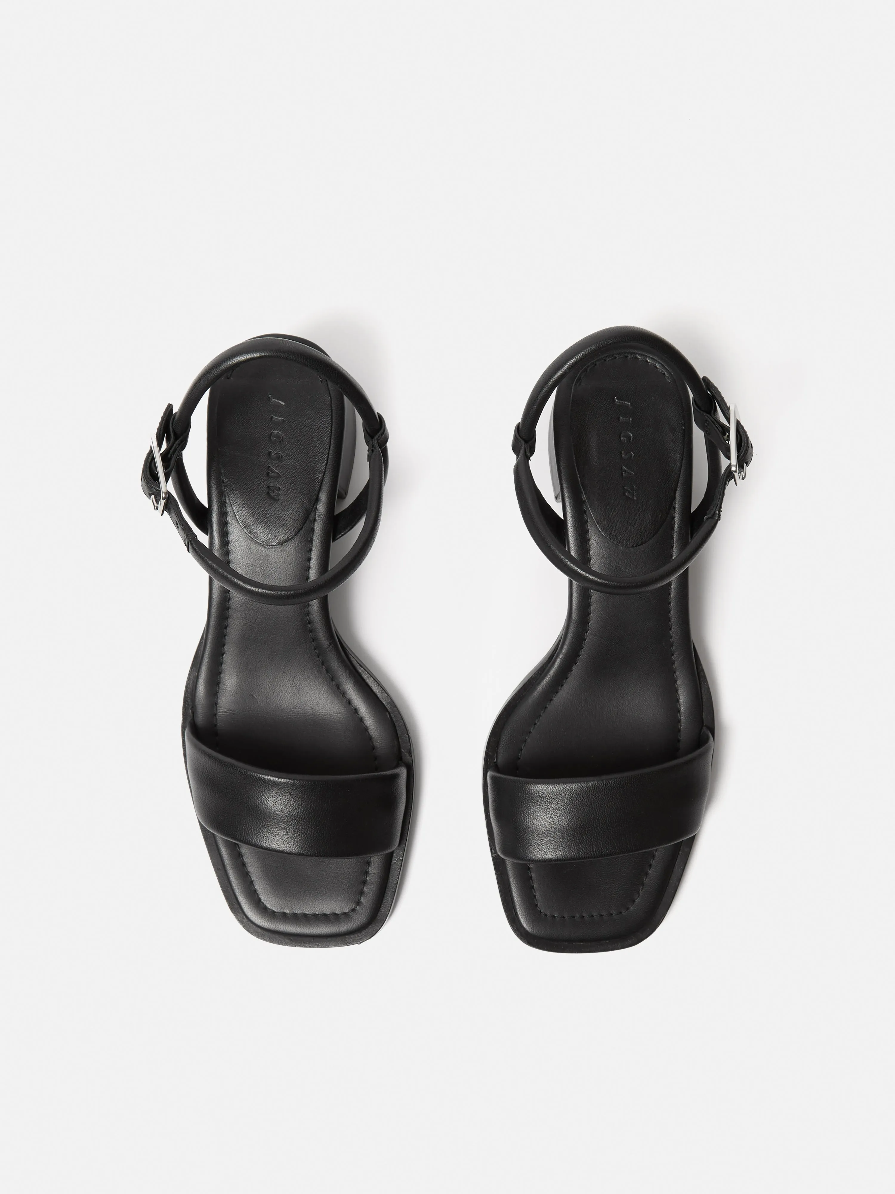 Adel Leather Heeled Sandal | Black