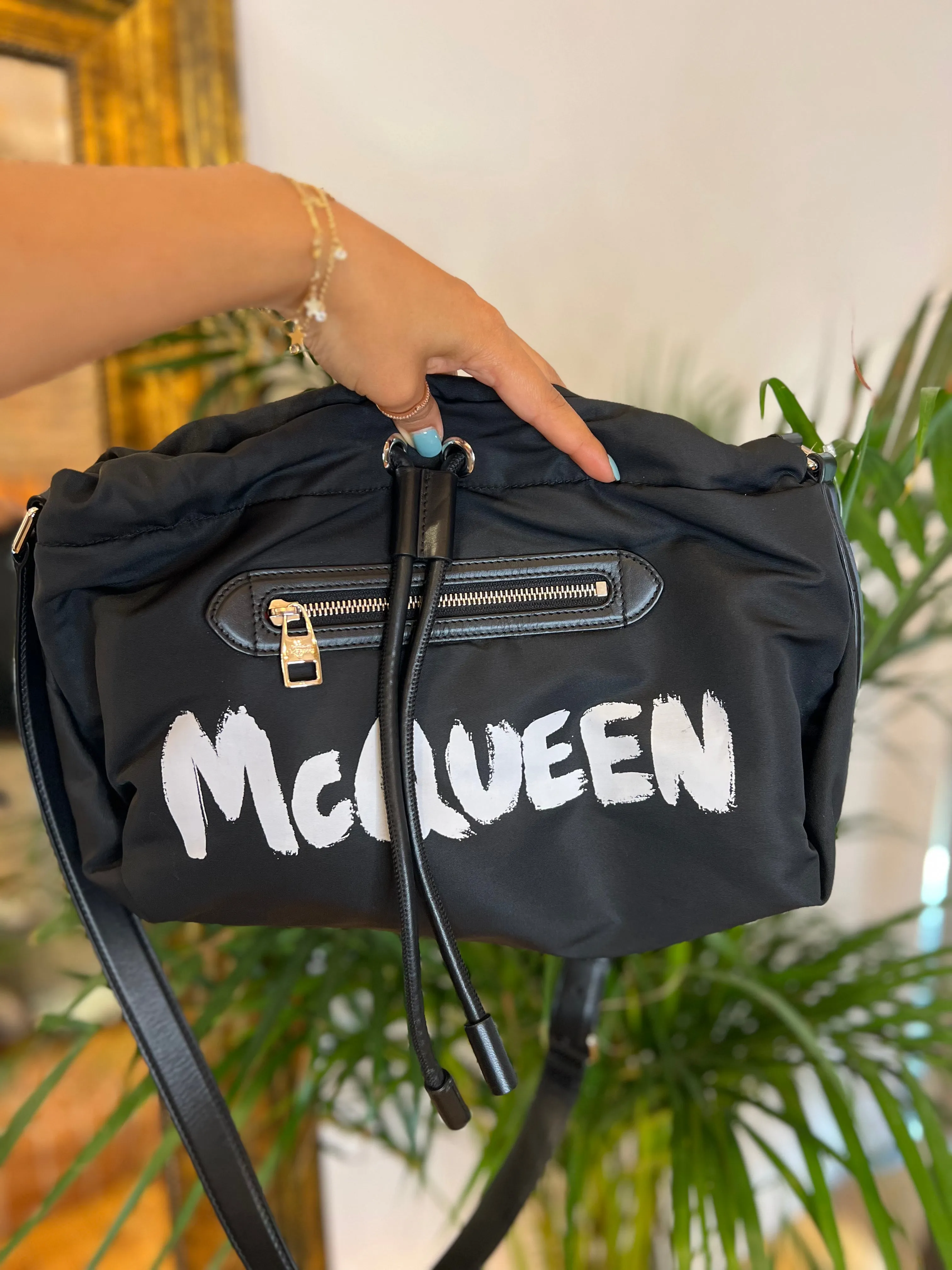 Alexander McQueen Black Nylon Puffer Shoulder Bag