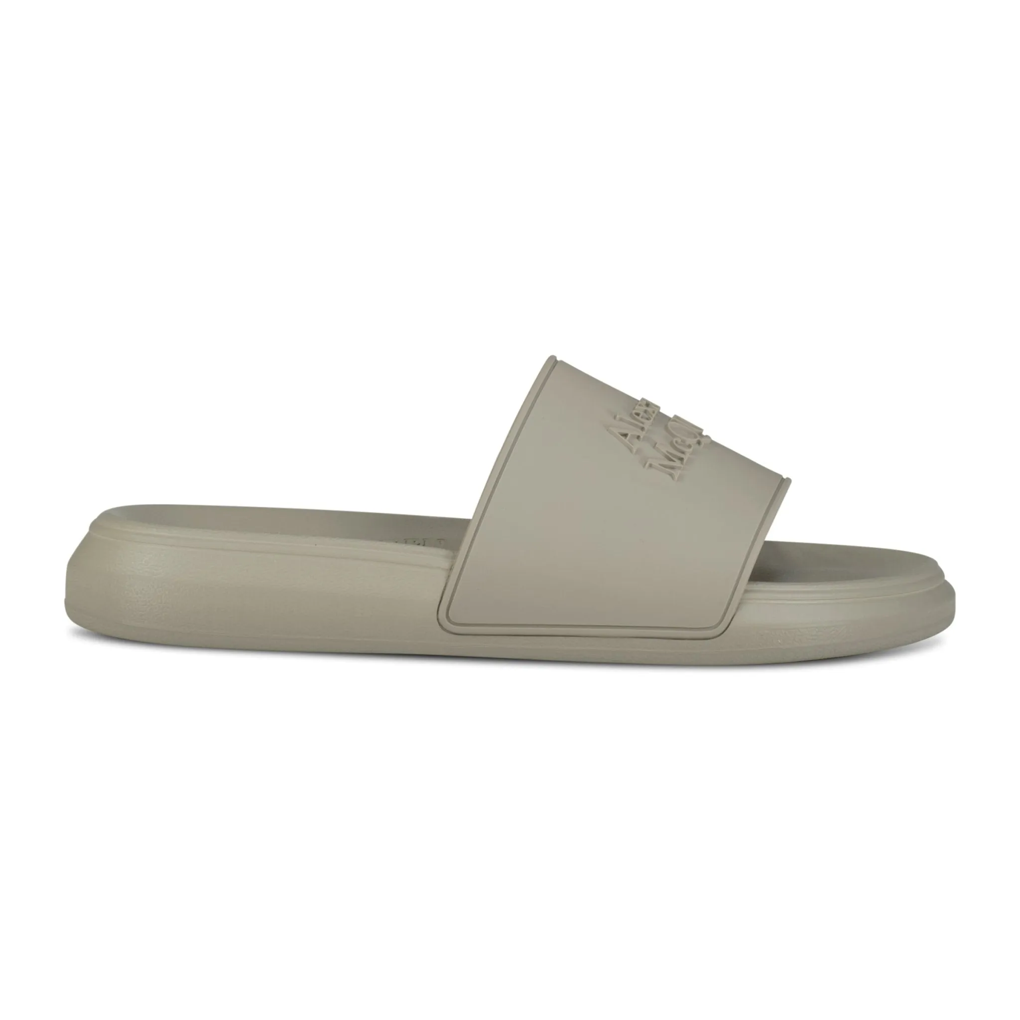 ALEXANDER MCQUEEN Logo Embedded Rubber Slides Grey