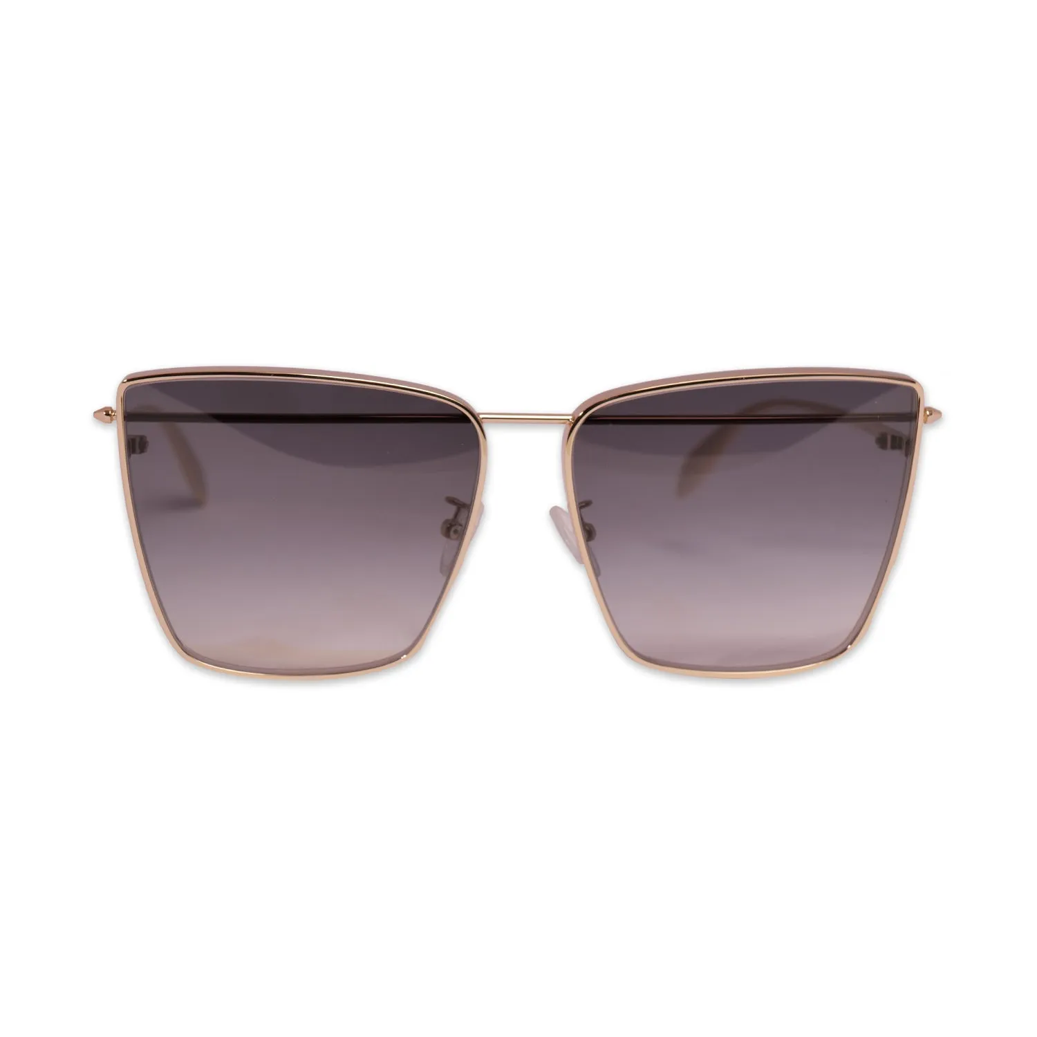 ALEXANDER MCQUEEN SUNGLASSES IN GOLD-GREY