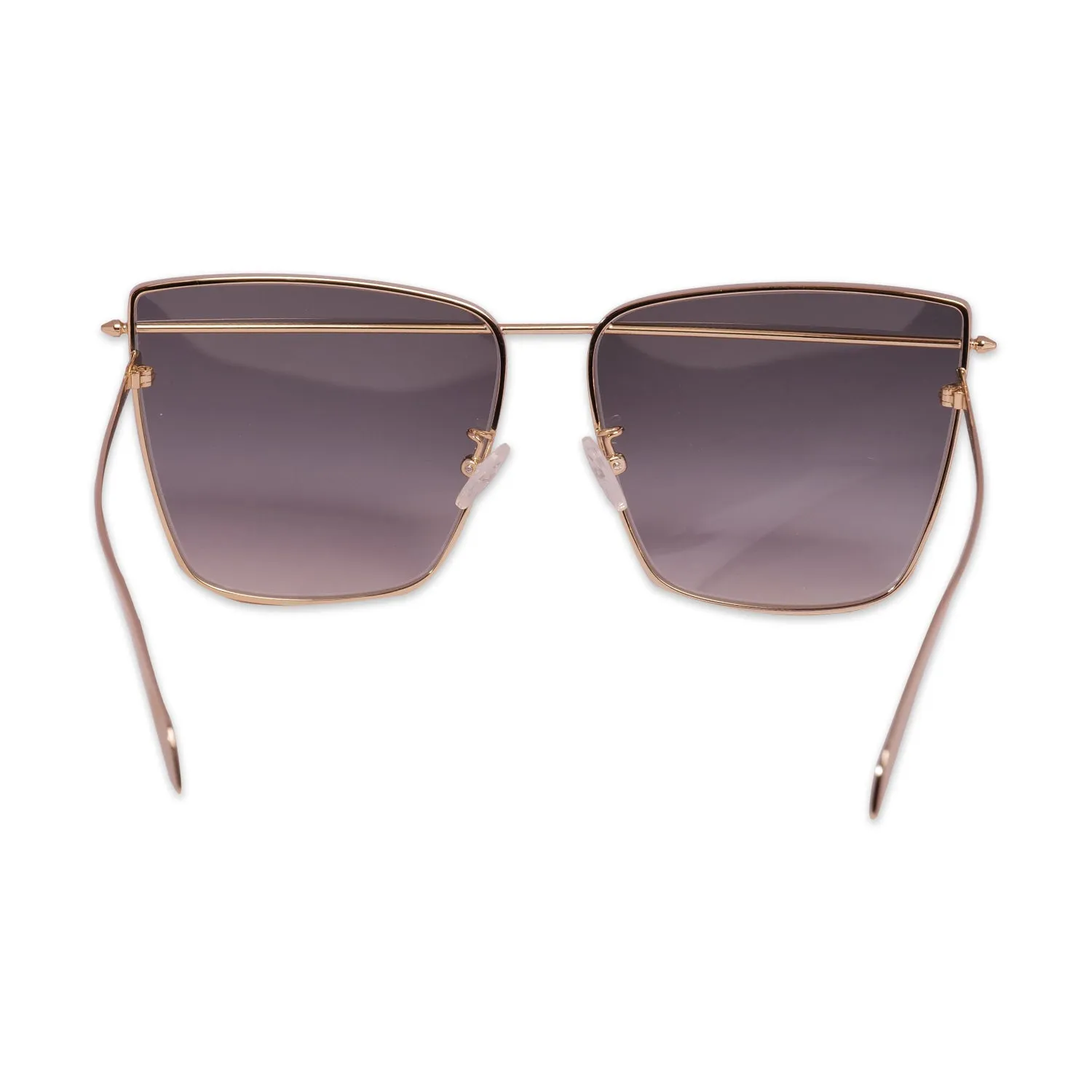 ALEXANDER MCQUEEN SUNGLASSES IN GOLD-GREY