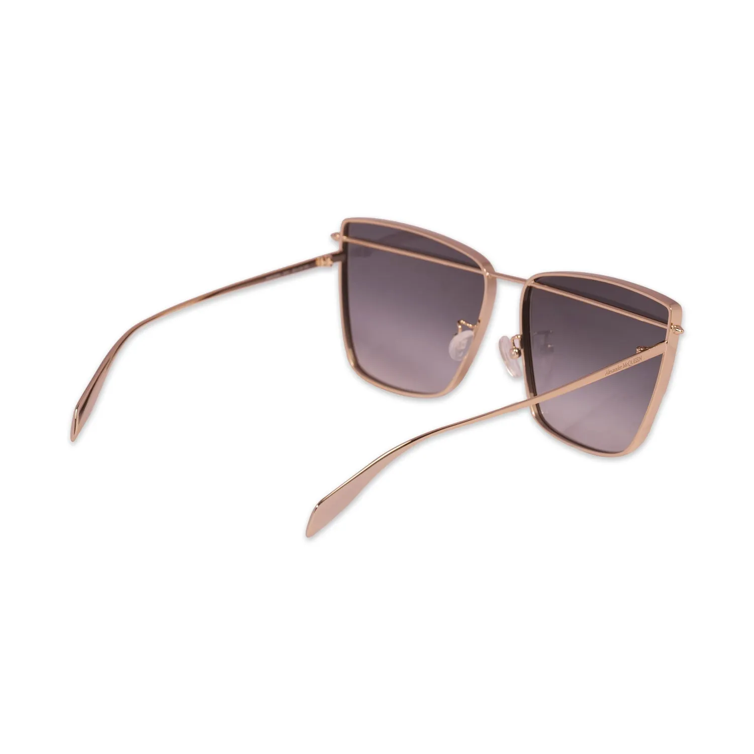 ALEXANDER MCQUEEN SUNGLASSES IN GOLD-GREY