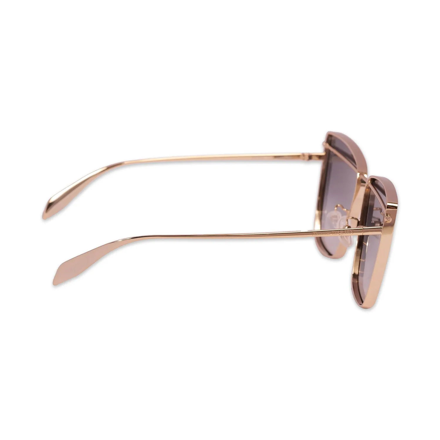 ALEXANDER MCQUEEN SUNGLASSES IN GOLD-GREY