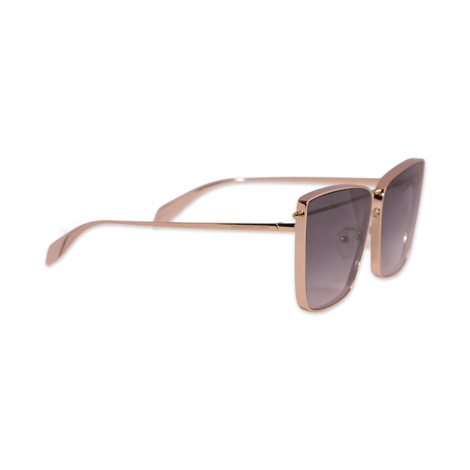 ALEXANDER MCQUEEN SUNGLASSES IN GOLD-GREY