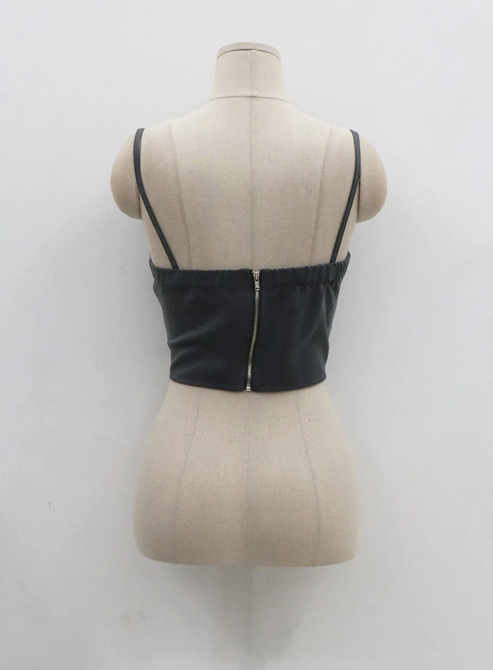 Back Zipper Crop Tank Top CO12