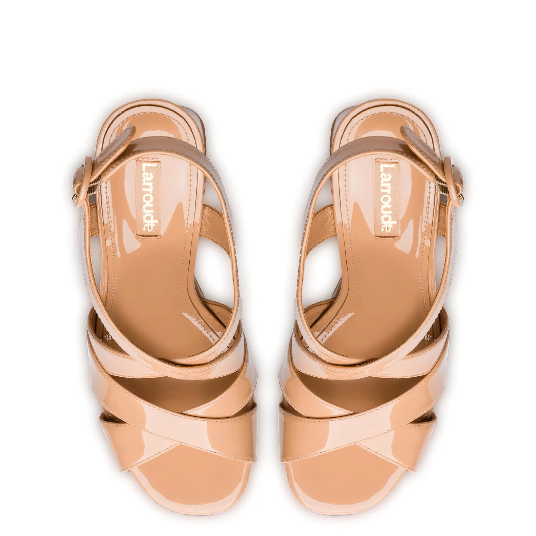 Bee Sandal In Tan Patent Leather