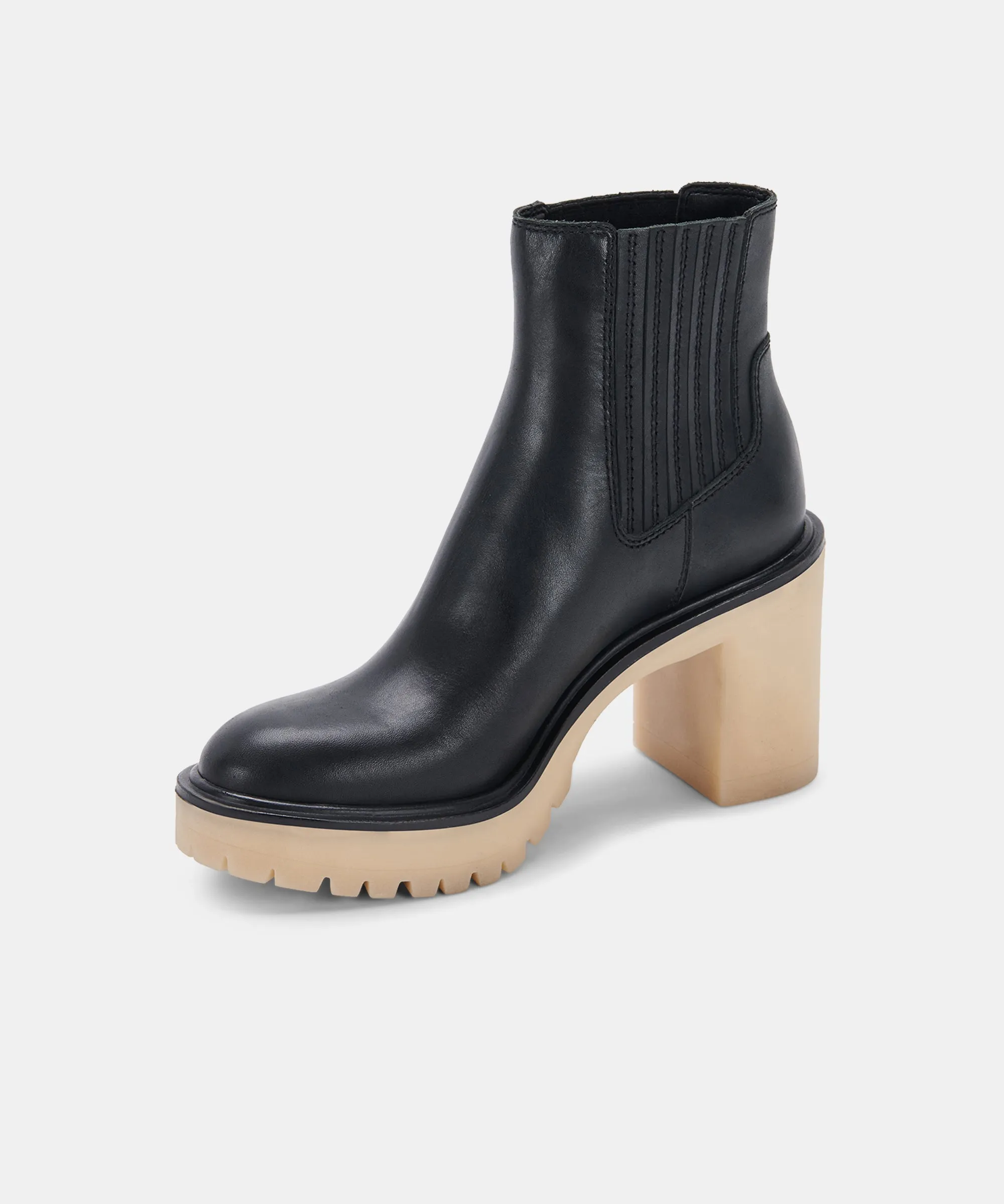 CASTER H2O BOOTIES BLACK LEATHER