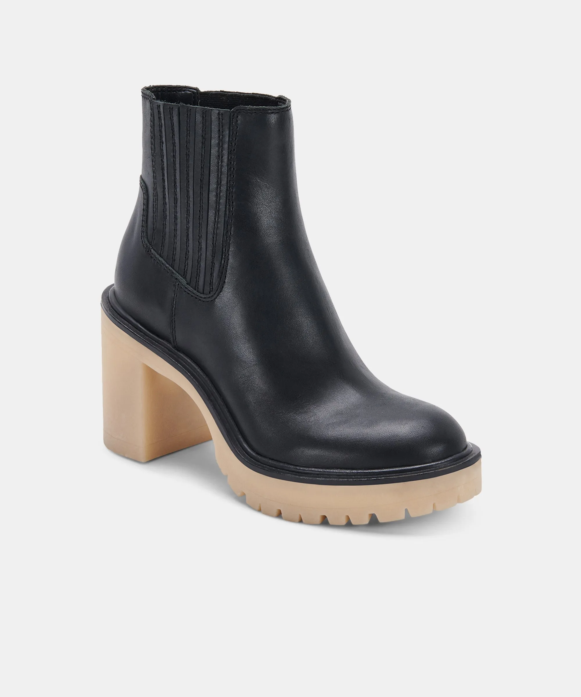 CASTER H2O BOOTIES BLACK LEATHER