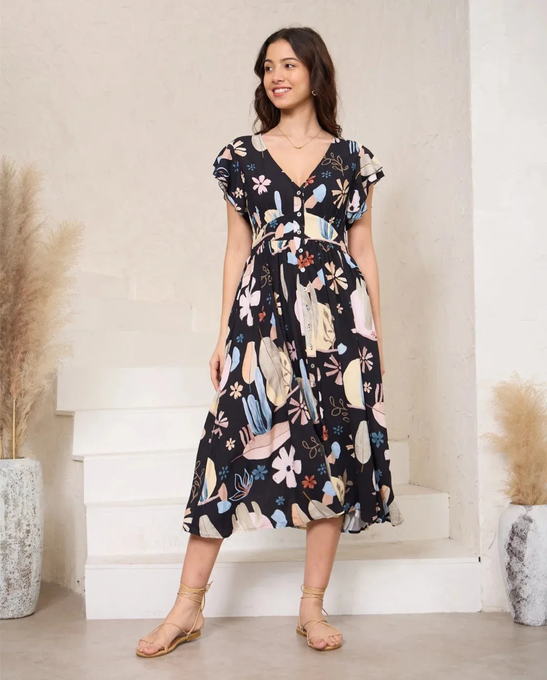 Chrissie Midi Dress - Desert Nights