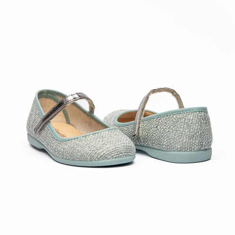 Classic Textured Mary Janes in Blue