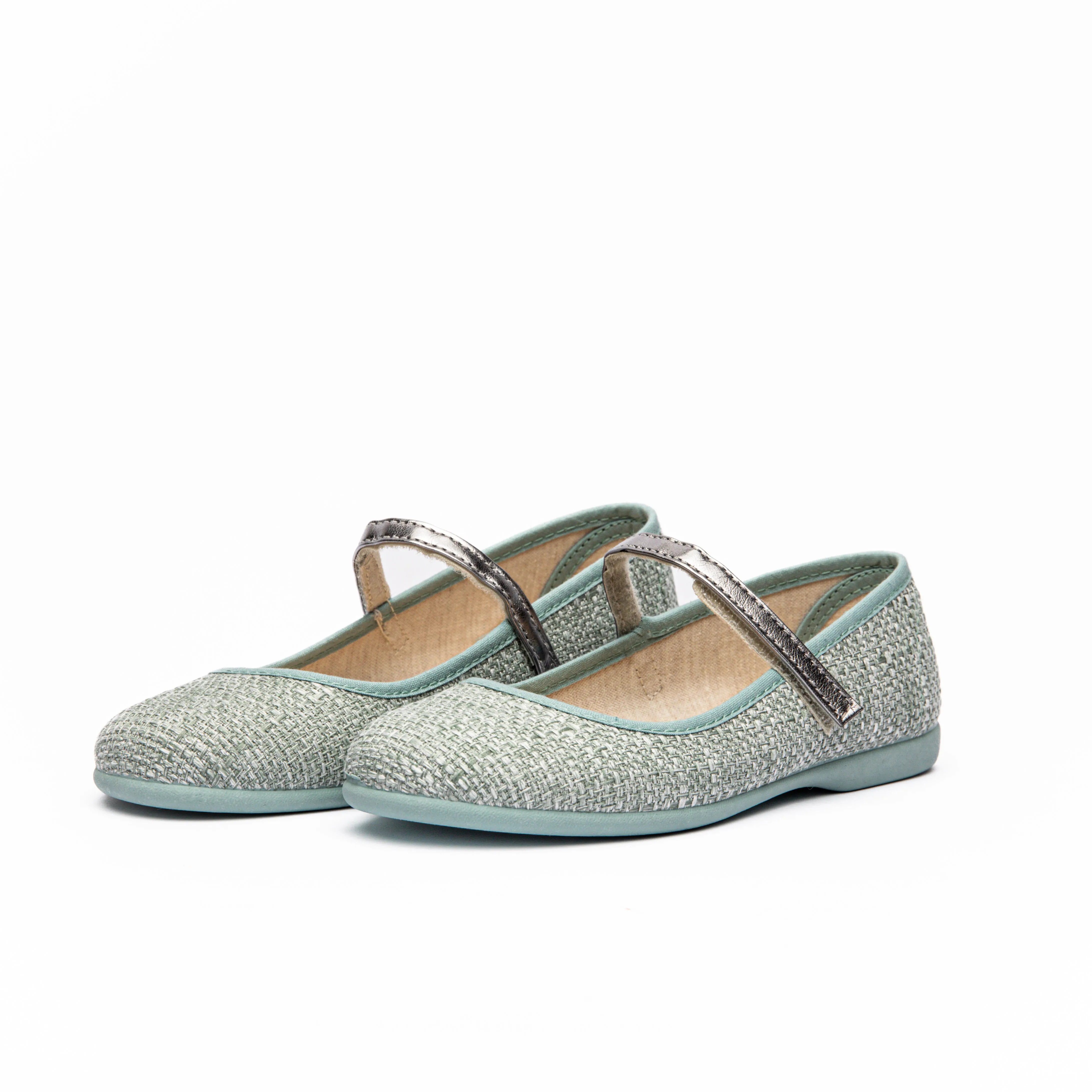 Classic Textured Mary Janes in Blue