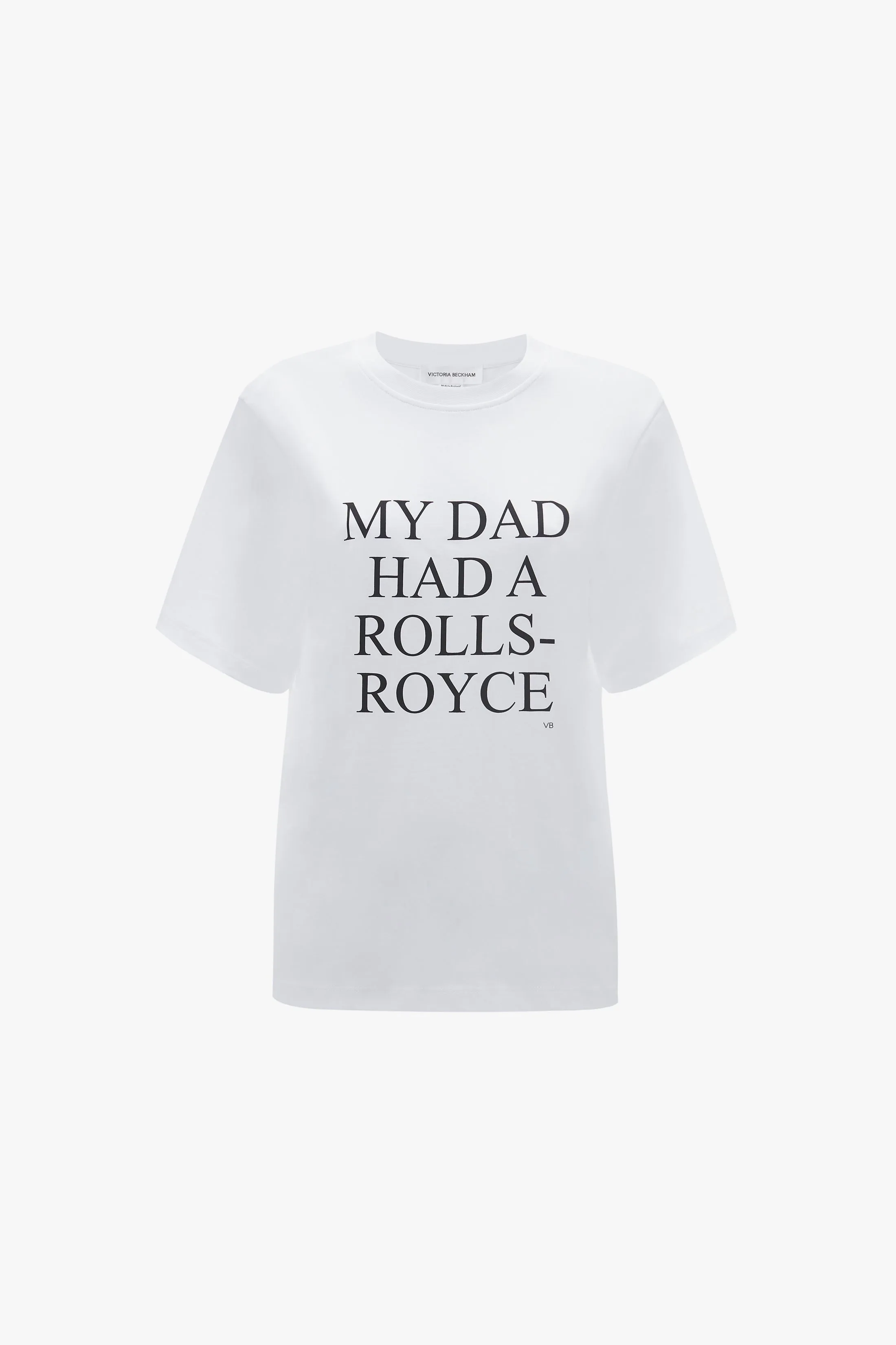 Exclusive 'My Dad Had A Rolls-Royce' Slogan T-Shirt In White