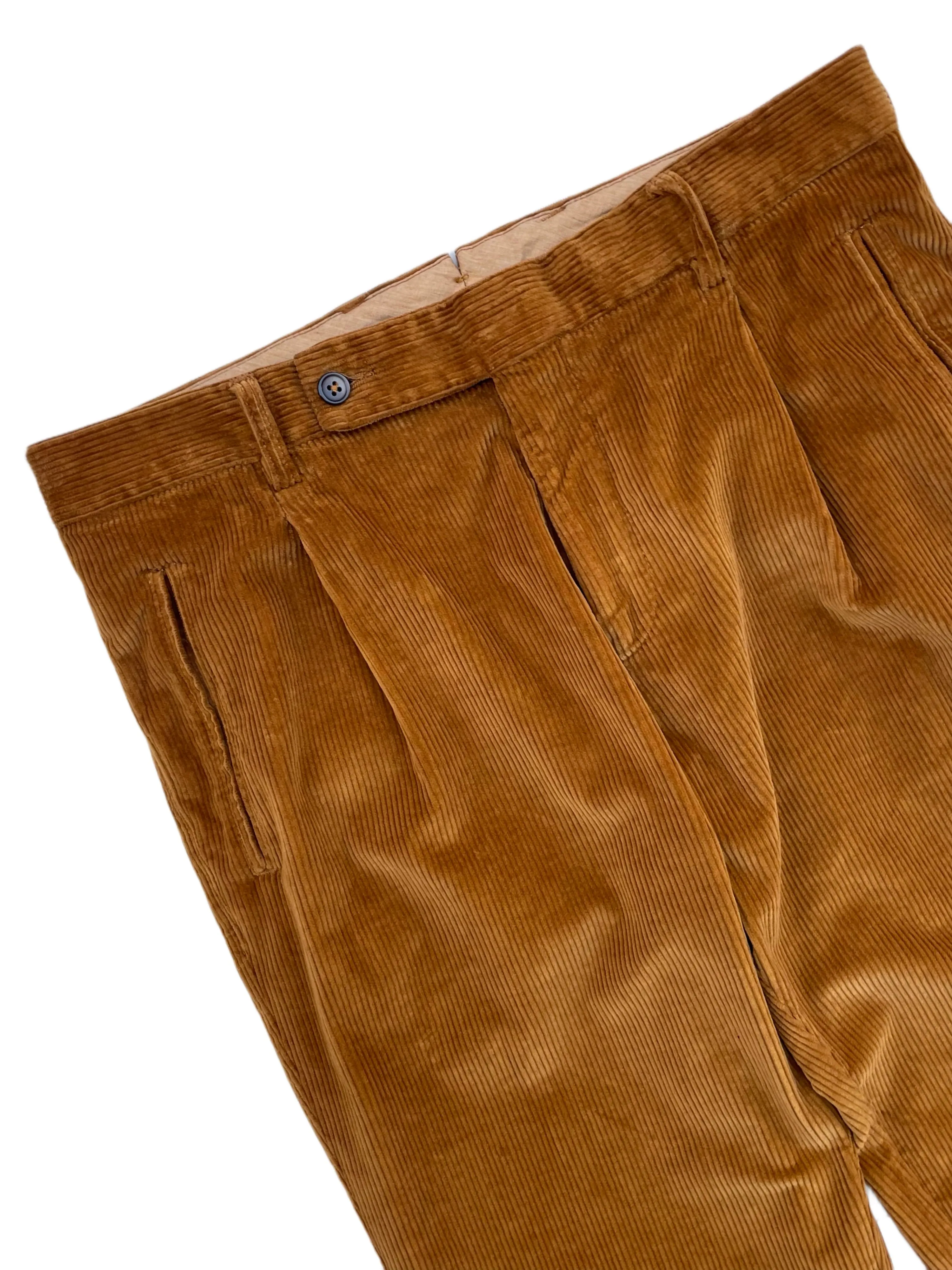 FRESH Corduroy Pleated Chino Pants In Biscuit