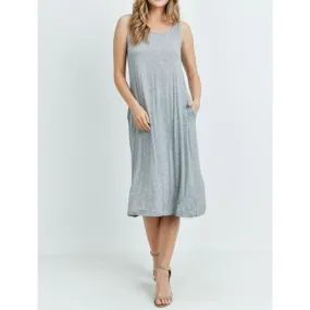 Gray Lace-Up Back Dress/Cover-Up