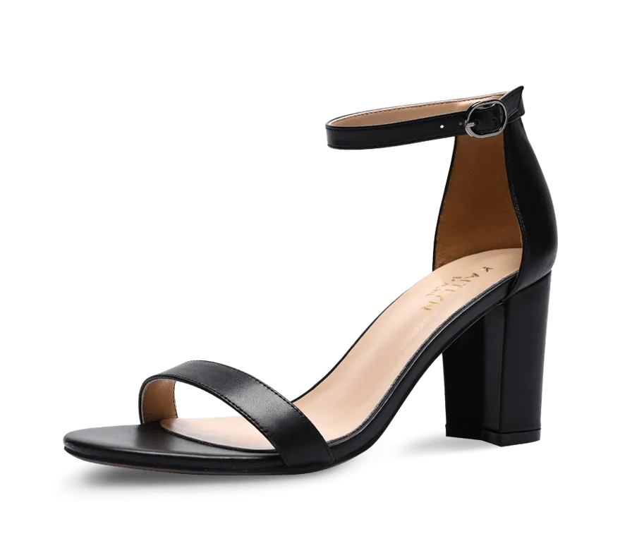 Heather Block High Heel Sandals