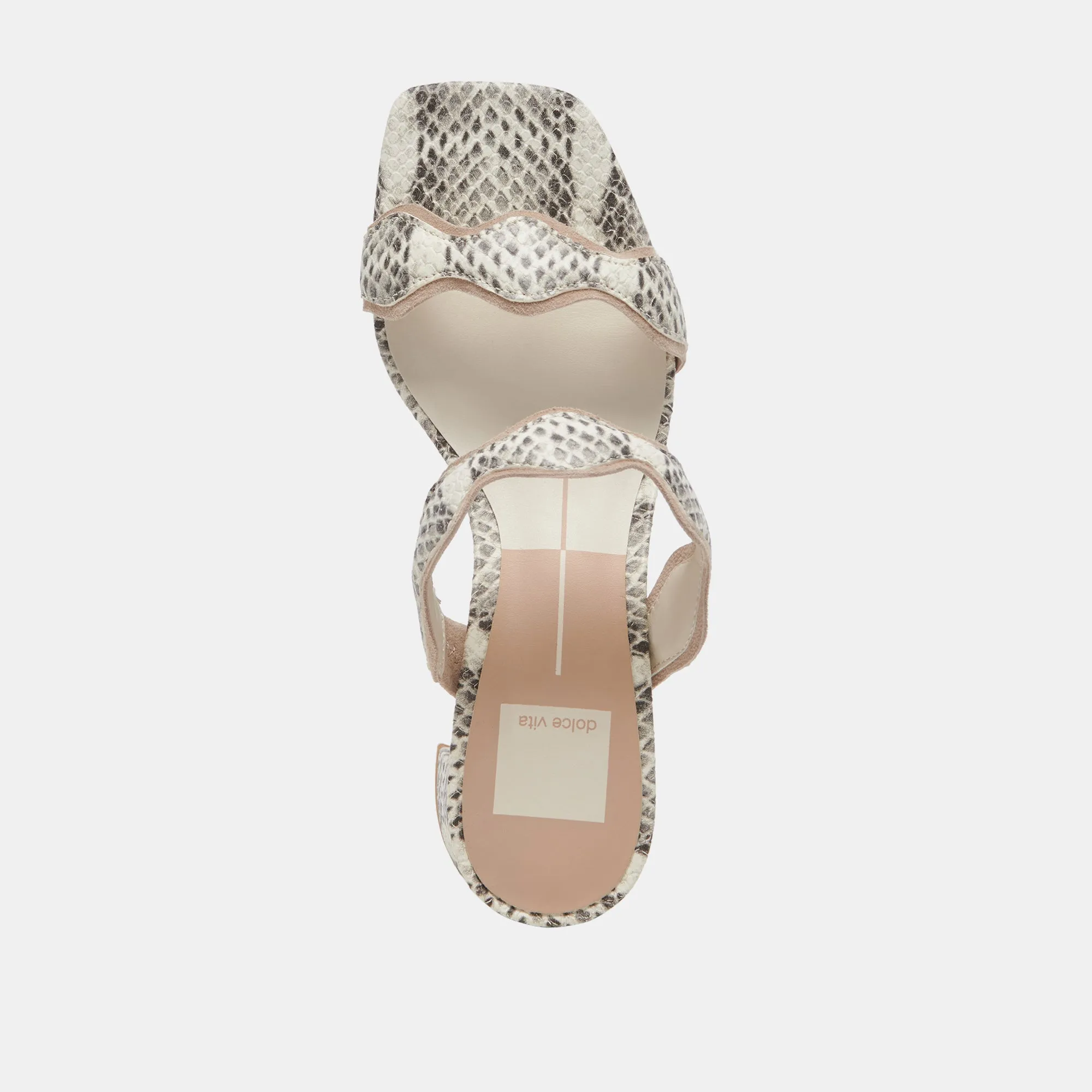 ILVA MID HEELS GREY WHITE EMBOSSED LEATHER