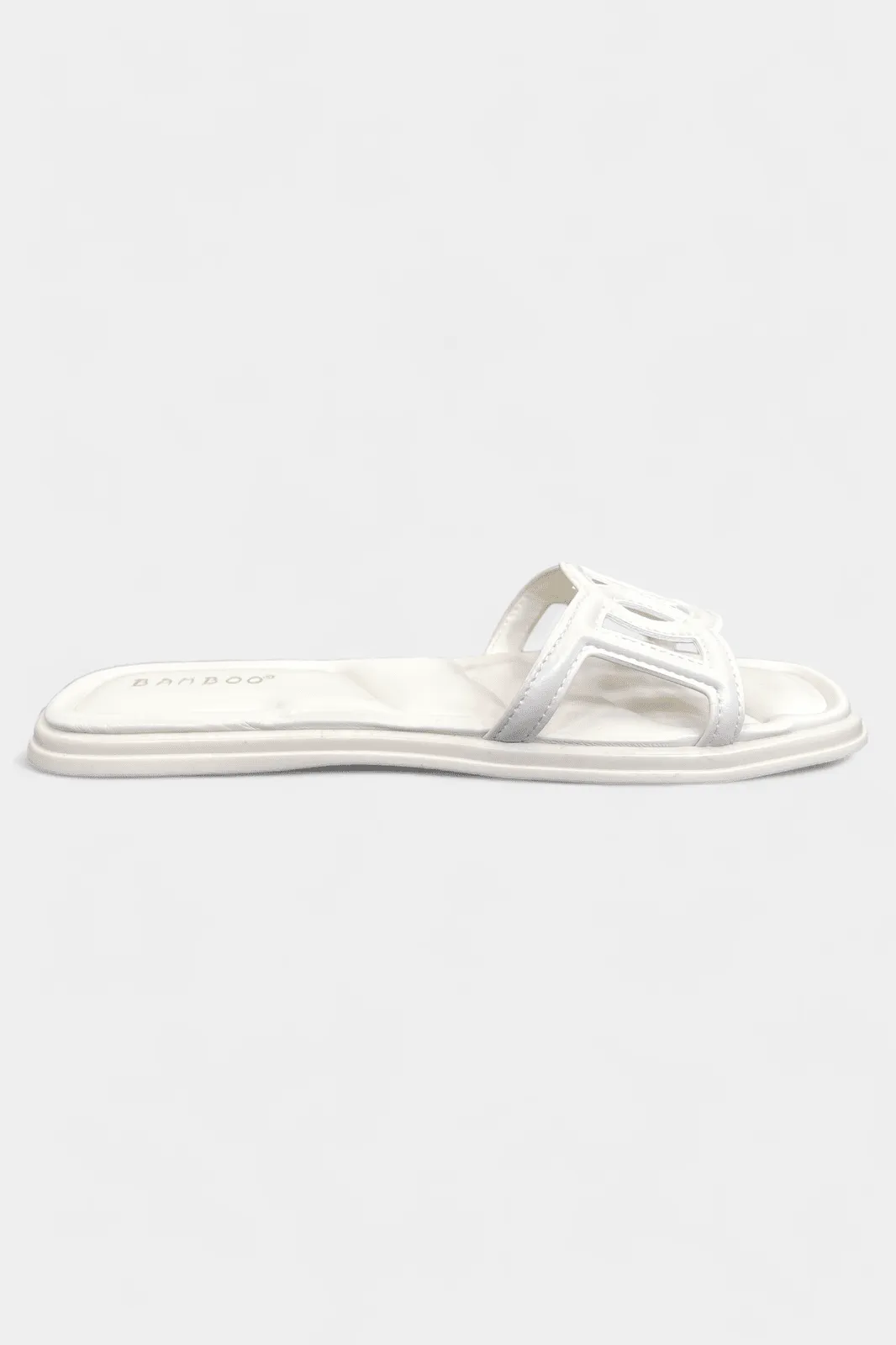 Ivory Circle Cutout Slip On Sandals