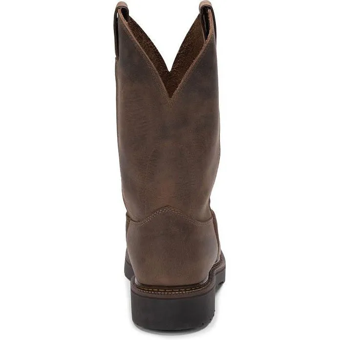 Justin Men's Balusters 11" Slip Resistant Western Work Boot -Brown- 4444