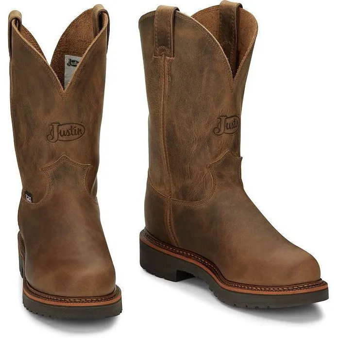 Justin Men's Blueprint 8" USA Western Work Boot -Tan- 4440