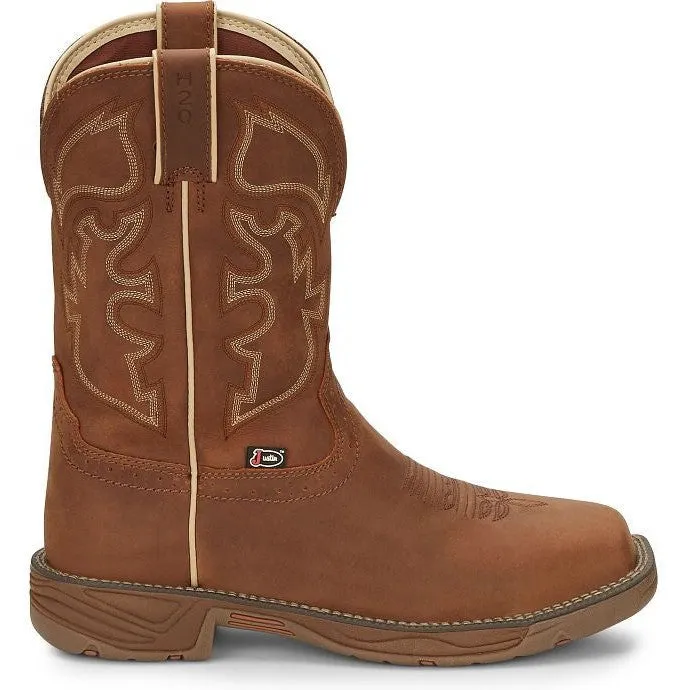 Justin Men's Rush 11 WP Western Work Boot -Tan- WK4330