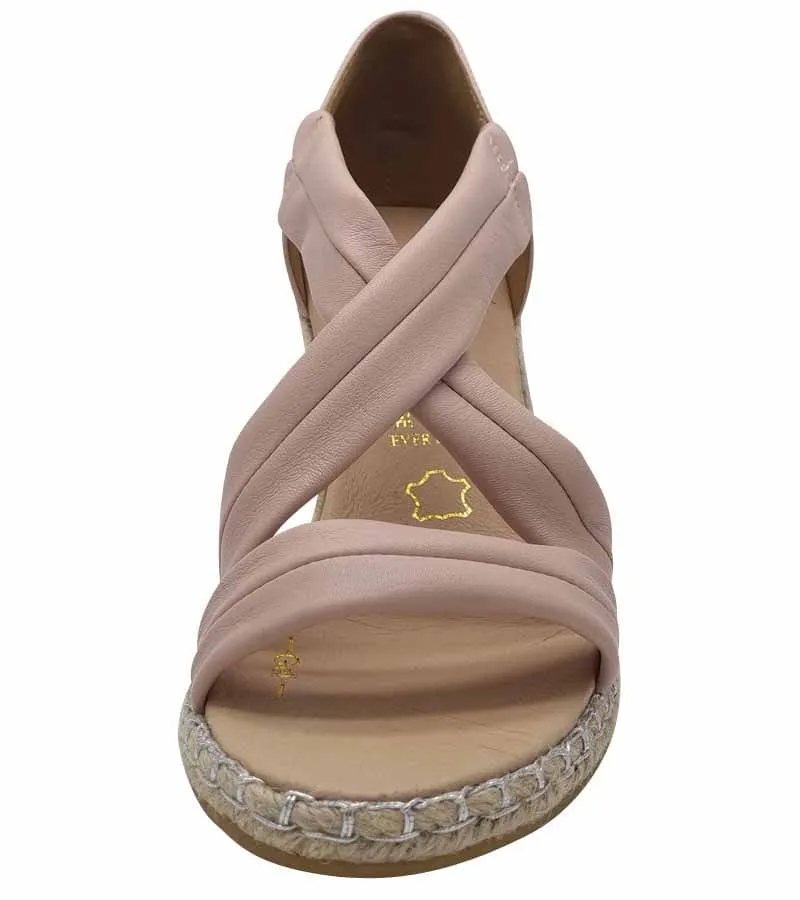 Kate Appleby Womens Wedge Pink Crossover Straps Summer Sandals - Dalbeattie