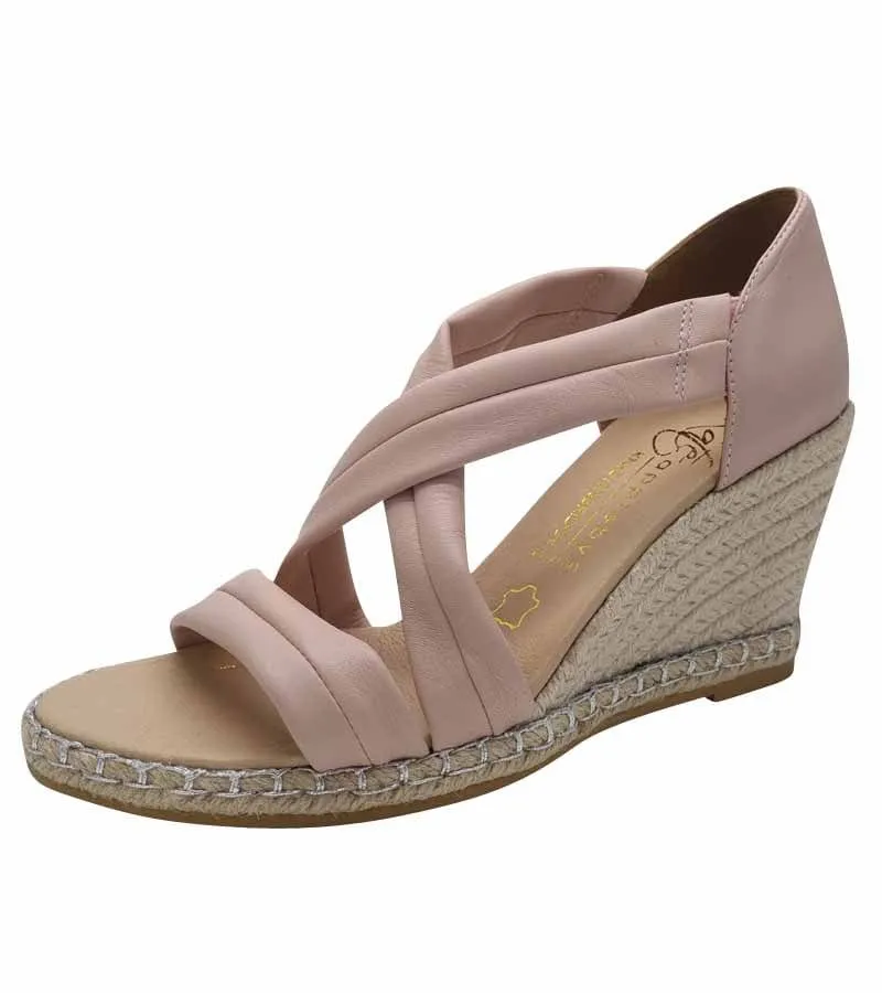 Kate Appleby Womens Wedge Pink Crossover Straps Summer Sandals - Dalbeattie