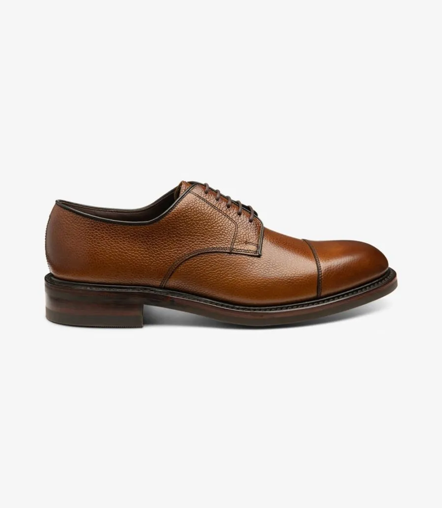 LOAKE - Ampleforth Premium Toe Cap Shoe - Chestnut Brown Grain