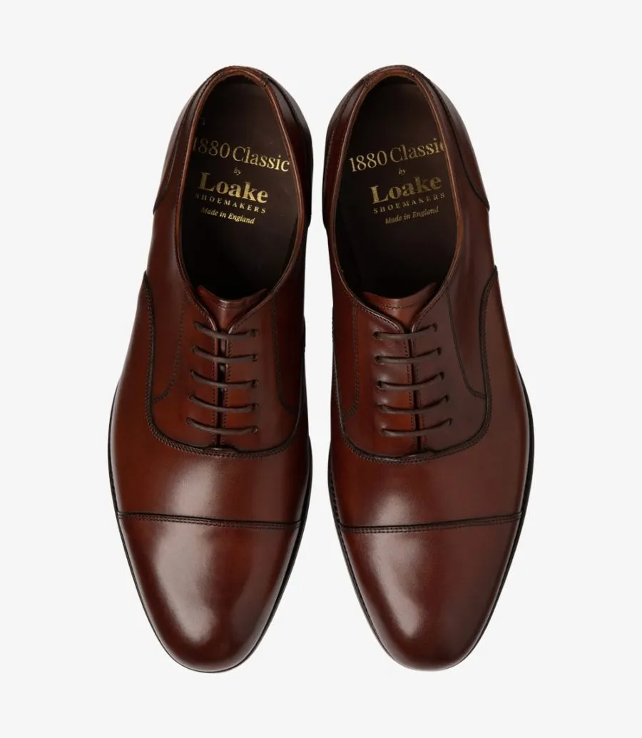 LOAKE - Stonegate Premium Toe Cap Shoe - Mahogany