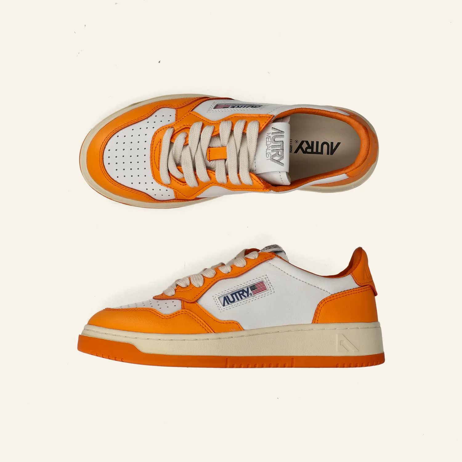 LOW SNEAKER 80's WB06 I Bicolor White/Orange