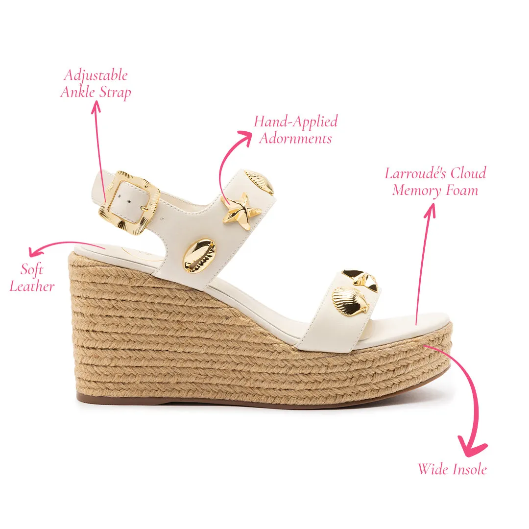 Madison Espadrille In Ivory Leather