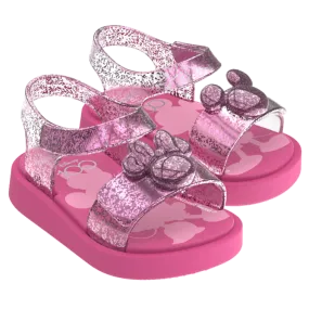 Mini Melissa Jump   Disney 100 Sandal BB - Pink / Glitter Pink