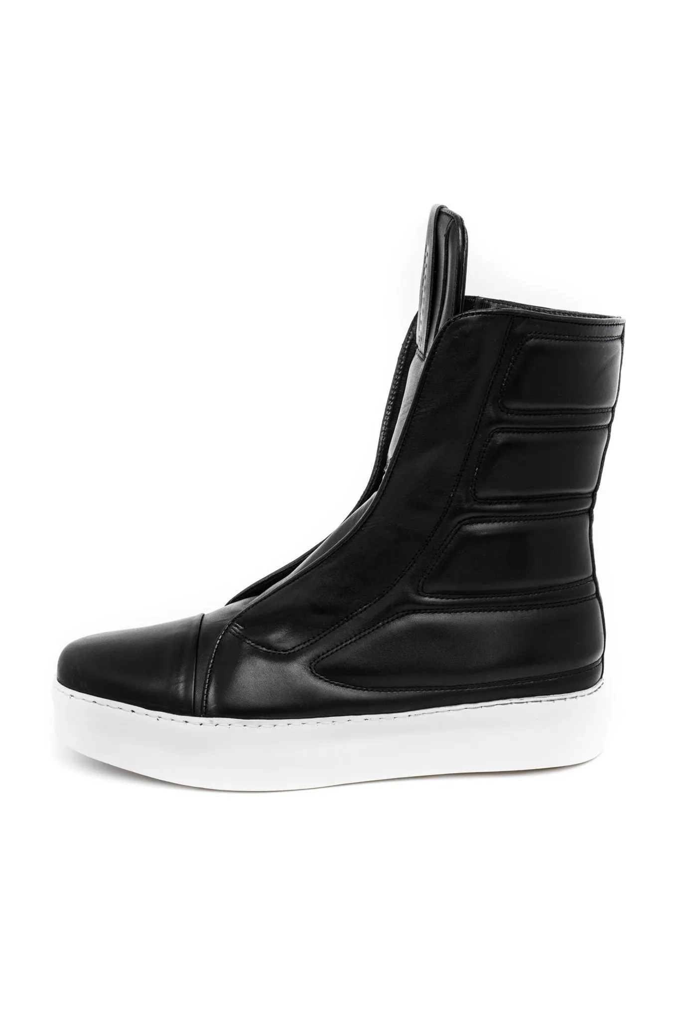 Padded High-Top Leather Sneakers