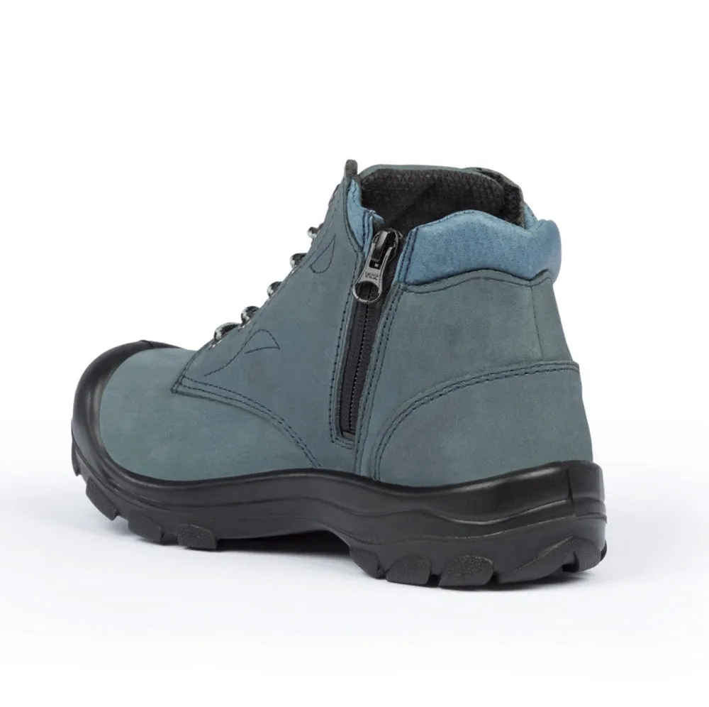 P&F S556B Women's 6 Steel Toe Work Boot With Side Zip - Marine