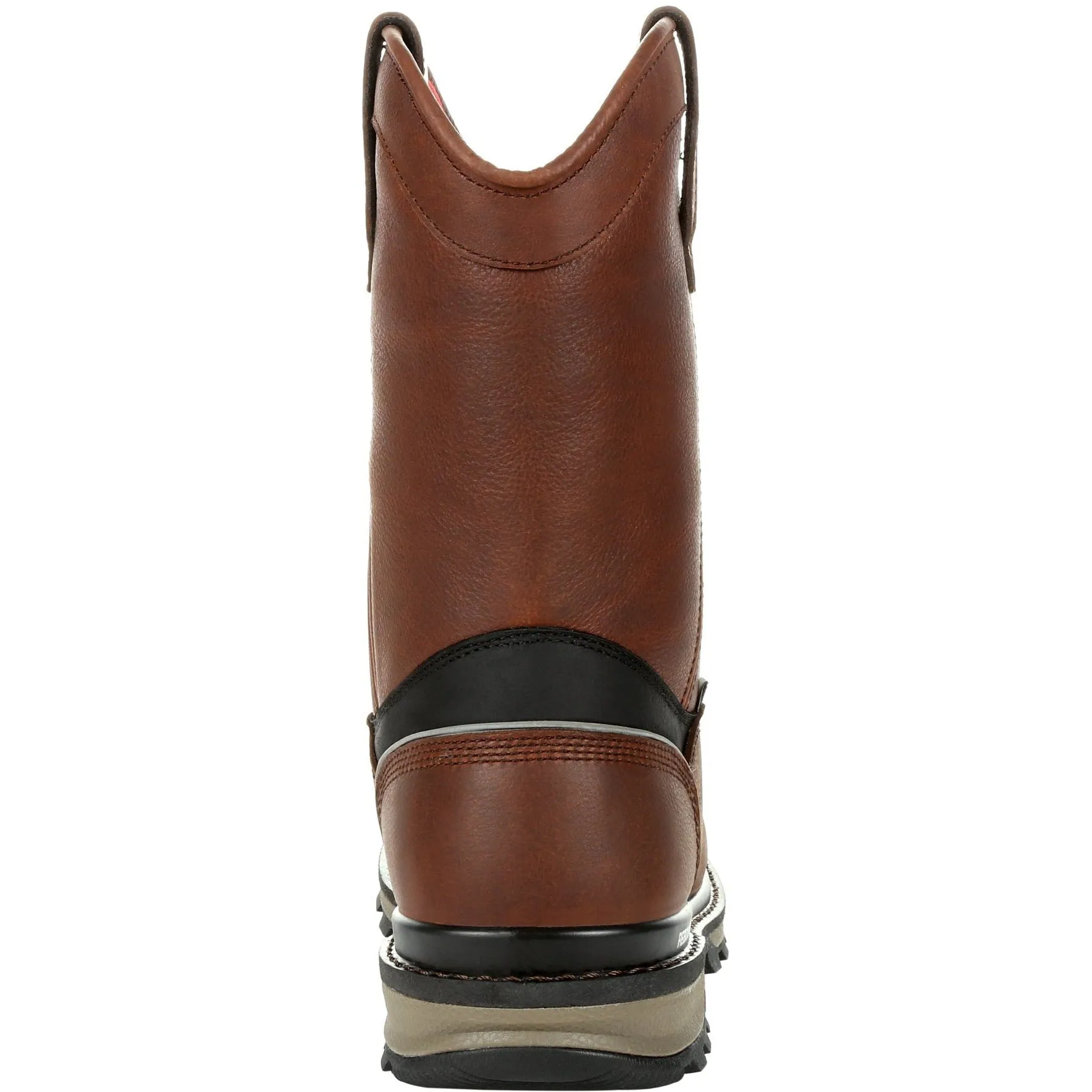 Rocky Men's Rams Horn 10" Comp Toe WP Pull-On Work Boot- Brown- RKK0315