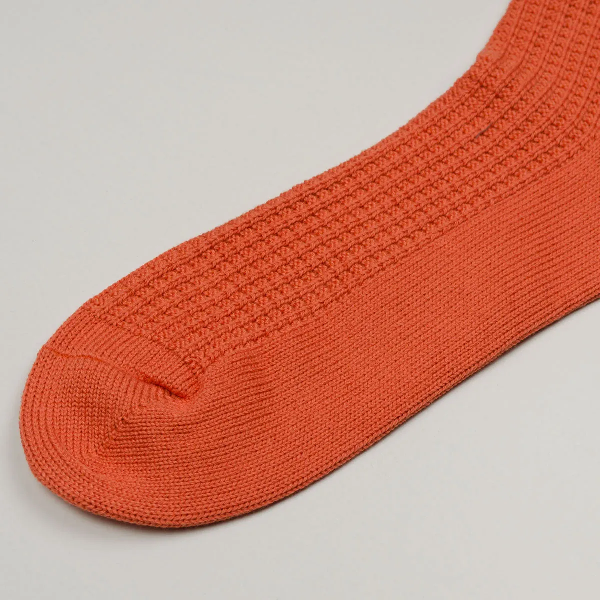 RoToTo - Cotton Waffle Crew Socks - Light Orange