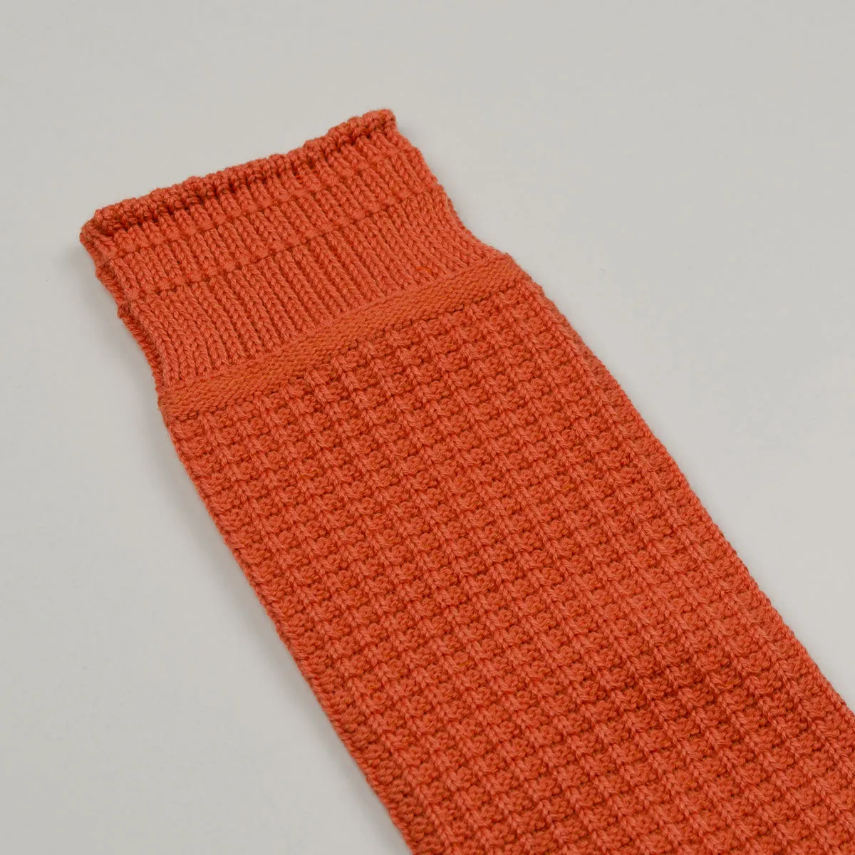 RoToTo - Cotton Waffle Crew Socks - Light Orange