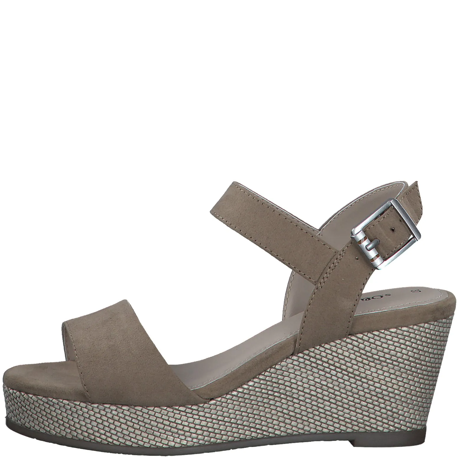 S OLIVER Taupe Wedge Vegan Sandal