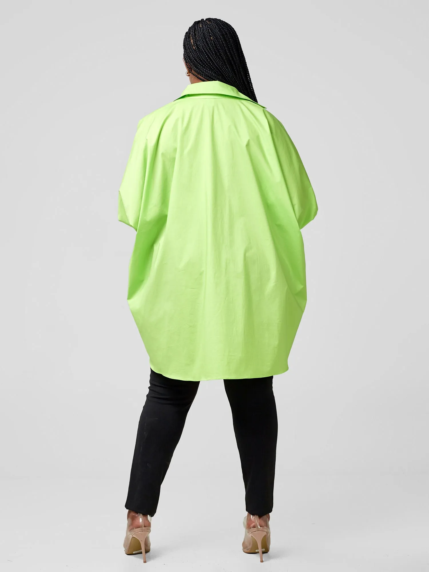 Safari Nimali High Low Tunic Top -Lime