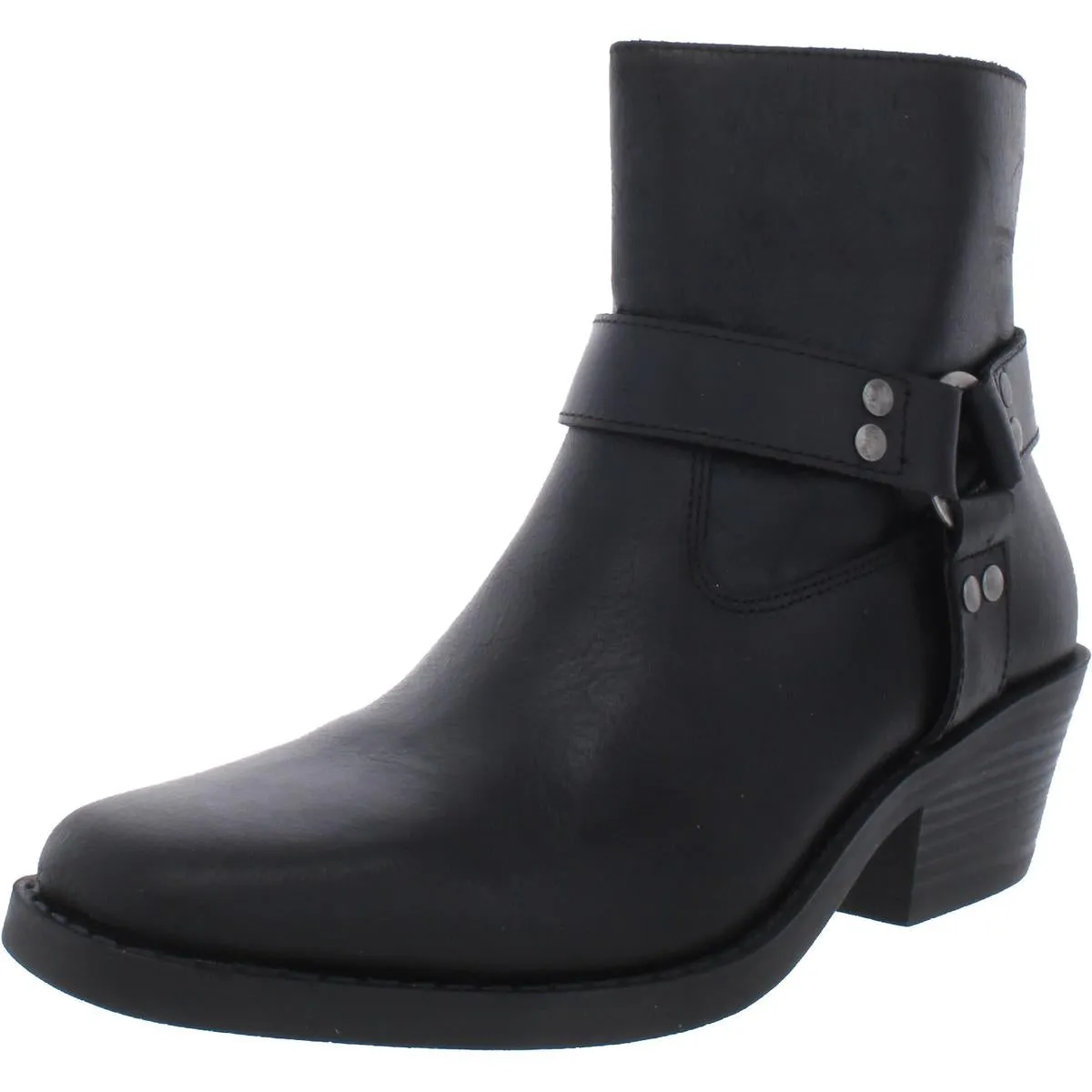 Sun   Stone Womens Pheobie Leather Square Toe Booties