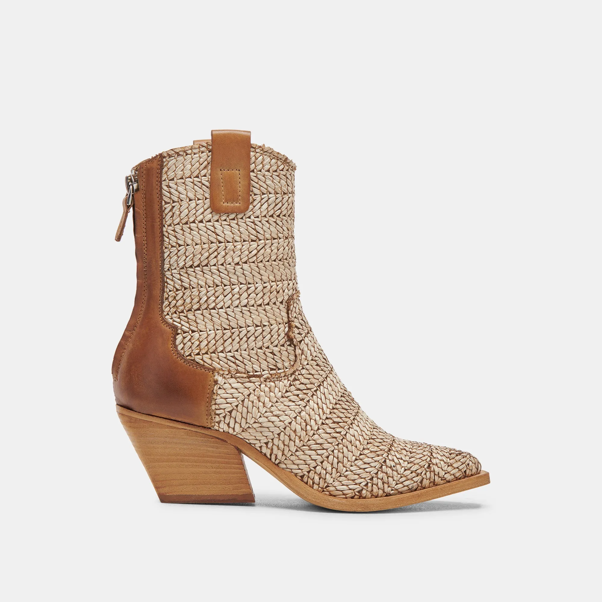 TEXIN BOOTIES BROWN MULTI RAFFIA