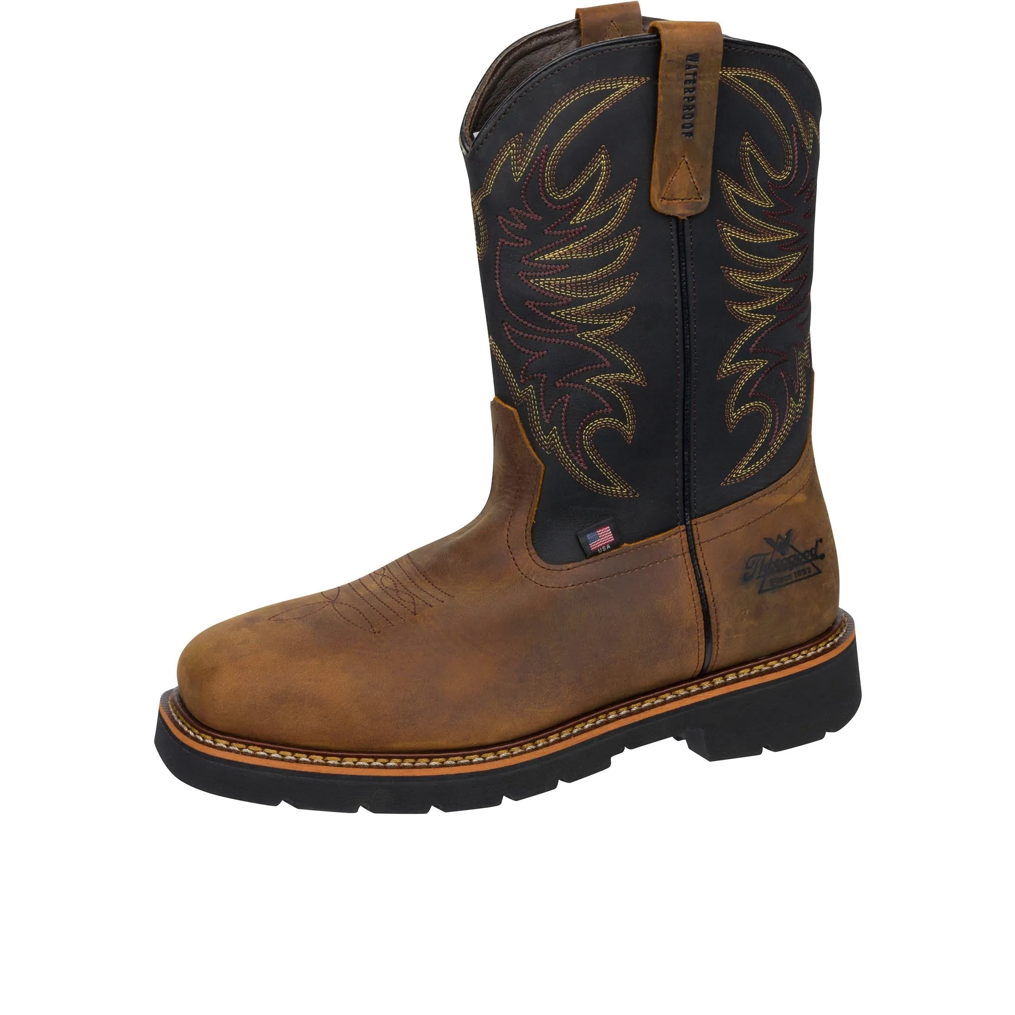 Thorogood 11 Inch Pull On Wellington Steel Toe Black Crazyhorse