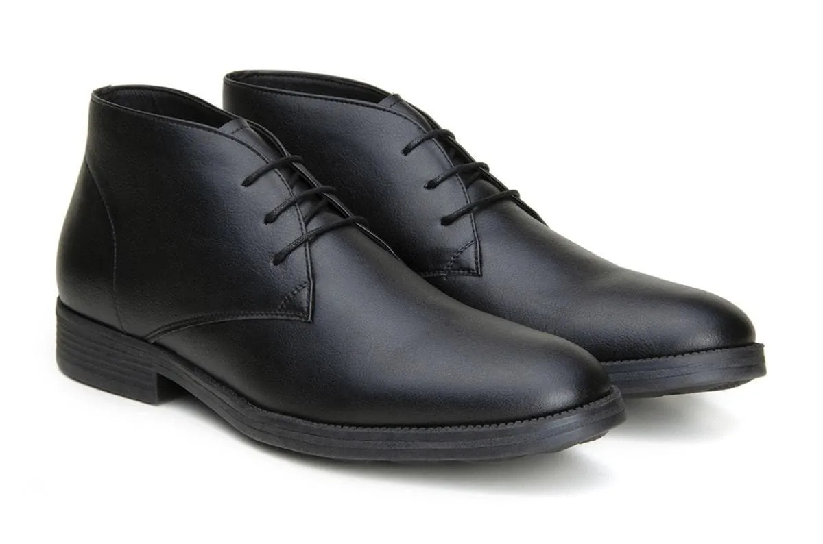 'Tivoli' classic vegan leather Chukka by Vincente Verde -  black